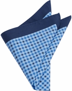 Joseph Abboud Pocket Square, Navy & Blue Check