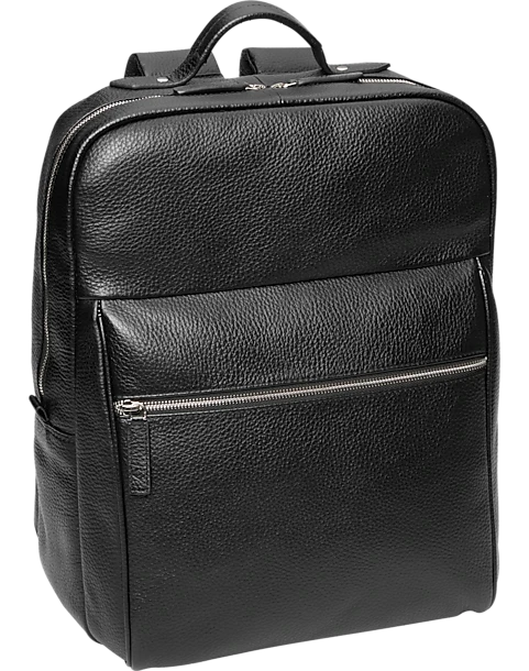 Joseph Abboud Pebble Leather Backpack, Black