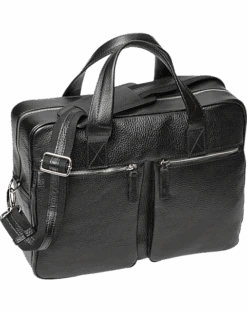 Joseph Abboud Pebbled Briefcase, Black