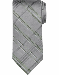 Calvin Klein Narrow Tie, Green Plaid