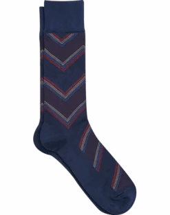 Egara Blue V-Striped Socks, 1 Pair