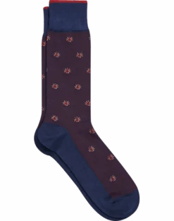 Egara Blue And Burgundy Color Burst Socks, 1 Pair
