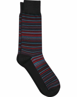 Egara Black Variegated Striped Socks, 1 Pair