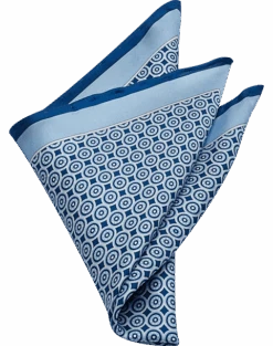 Pronto Uomo Pocket Square, Navy Square And Dot
