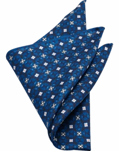 Pronto Uomo Pocket Square, Navy Medallion