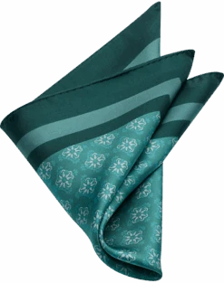 Joseph Abboud Pocket Square, Green Medallion
