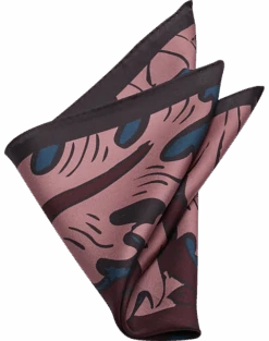 Joseph Abboud Pocket Square, Burgundy Western Floral