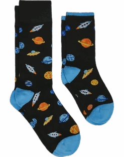 Egara Adult & Child Socks 2-Pack, Black & Blue Space Life