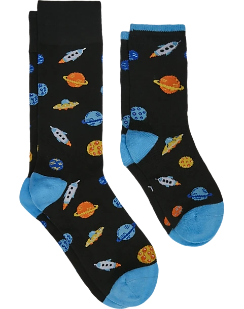 Egara Adult & Child Socks 2-Pack, Black & Blue Space Life