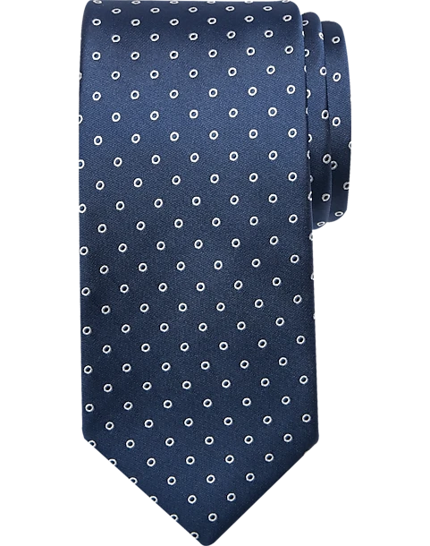 Michael Strahan Narrow Tie, Navy Stylized Dot