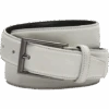 Egara Feather Edge 32mm Faux Leather Belt, White