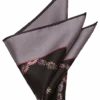Joseph Abboud Pocket Square, Charcoal Floral Chain