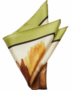 Joseph Abboud Pocket Square, Ivory Abstract Floral