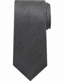 Pronto Uomo Narrow Tie, Black Houndstooth