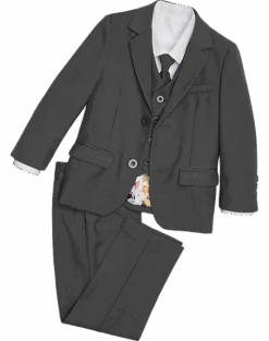 Peanut Butter Collection Slim Fit Toddlers Tuxedo, Charcoal